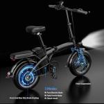 Folding Electric Bike for Adults, 550W Motor, 23MPH, 14" Mini Ebike | Pedal Assist | 30° Uphill | Shock Absorbers | 48V12AH Removable Battery | UL 2849 | Dual Disc Brake | 38 Miles PAS