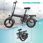 Folding Electric Bike for Adults, 550W Motor, 23MPH, 14" Mini Ebike | Pedal Assist | 30° Uphill | Shock Absorbers | 48V12AH Removable Battery | UL 2849 | Dual Disc Brake | 38 Miles PAS