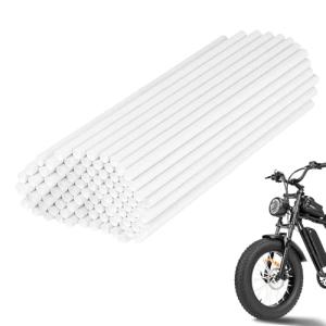 72Pcs Spoke Covers Compatible with Ridstar q20 Ebike - Dirt Bike Spoke Skins, Universal Wheel Wraps for 8"-21" Rim, Trim Wrap Decoration Protector, for Motorcycle Bicycle Wheelchair Accessories, White
