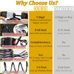 Bike Lock Combination Bike Cable Lock - 5 Digit, Bike Locks Heavy Duty Anti Theft, 3.9ft Coiled Security Resettable Bicycle Lock, Bike Accessories for Electric Bike, Motorcycle, Electric Scooter Lock