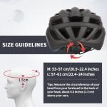 GTSBROS Bike Helmet with Visor for Women and Men – Lightweight Bicycle Helmet for Mountain Biking and City Riding (Matte Black, Large)