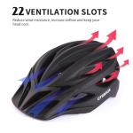 GTSBROS Bike Helmet with Visor for Women and Men – Lightweight Bicycle Helmet for Mountain Biking and City Riding (Matte Black, Large)