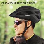 GTSBROS Bike Helmet with Visor for Women and Men – Lightweight Bicycle Helmet for Mountain Biking and City Riding (Matte Black, Large)