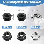 Moxweyeni 48 Pcs Bike Nuts and Safety Washers Kit M8 M9.5 M10 3 Sizes Bicycle Wheel Axle Nuts Black Silver Bicycle Hub Parts for Front Rear Wheel of City Road Mountain