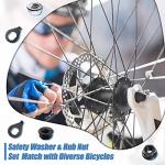 Moxweyeni 48 Pcs Bike Nuts and Safety Washers Kit M8 M9.5 M10 3 Sizes Bicycle Wheel Axle Nuts Black Silver Bicycle Hub Parts for Front Rear Wheel of City Road Mountain