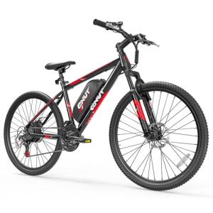 QNUT Electric Bike for Adults, 350W 26" Ebike for Teens 21 Speed 20Mph Up to 40Mile with Dual Disc Brake Commute E-Bike E-MTB for Men Women Electric Bicycles UL 2849 Certified (Red)