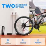 QNUT Electric Bike for Adults, 350W 26" Ebike for Teens 21 Speed 20Mph Up to 40Mile with Dual Disc Brake Commute E-Bike E-MTB for Men Women Electric Bicycles UL 2849 Certified (Red)