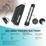 Varstrom 52V 20Ah Ebike Battery - Lithium Ion Bike Battery for 0-1500W Electric Bike Kit, for BAFANG Voilamart AW Ebikeling Pexmor L-Fater E-Bike Conversion Kit - W/Charger & BMS