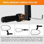 Homieway Bike Mirror, Adjustable Bicycle Mirror Handlebar Mount, Scratch Resistant HD Glass Lens, Large Bar End Rear View Mirror for E-bike, Mountain Bike, City Bikes & Scooter (Left 0.59-0.78")