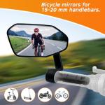 Homieway Bike Mirror, Adjustable Bicycle Mirror Handlebar Mount, Scratch Resistant HD Glass Lens, Large Bar End Rear View Mirror for E-bike, Mountain Bike, City Bikes & Scooter (Left 0.59-0.78")