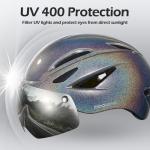 Odoland Adults Bike Helmet with Removable Magnetic Sun Visor, Adjustable Dial Fit Bicycle Cycling Helmet for Mountain Road Bike, Certified Lightweight MTB Ebike Helmet for Men Women, Giltter Galaxy