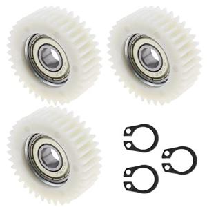 Micro Traders 3PCS 36 Teeth E-Bike Wheel Hub Motor Planetary Gears with Bearing Compatible with Bafang Motor 38mm Diameter Nylon Motor Gear, White
