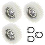 Micro Traders 3PCS 36 Teeth E-Bike Wheel Hub Motor Planetary Gears with Bearing Compatible with Bafang Motor 38mm Diameter Nylon Motor Gear, White