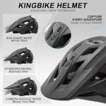 KINGBIKE MTB Helmet with Adjustable Visor Camera Mount NTA-8776 E-Bike Certified Mountain Bike Helmet for Men Women Adults Downhill Cycling (Matte Black, L)