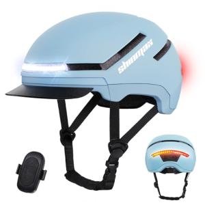 Shinmax Bike Helmet with Turn Signals, NTA Certified up to 45km/h, Bicycle Helmet for Men Women with USB Rechargeable Rear Light, Viser, Cycling Helmet for E-Bike & S-Pedelec,Scooter, Commuter, Adults