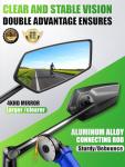 RBRL Bike Mirror, 3D Adjustable Arm for Extended Reach, Aluminum Alloy Anti-shake Bicycle Rearview Mirrors, 360° Panoramic Rearview, Wide Angle Shatterproof & Foldable E-bike Mirror(right)