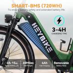 Heybike Cityrun Electric Bike, 1000W Motor Peak City Cruiser Ebike, 48V 15Ah(720Wh) Battery, 60 Miles, Step-Thru Electric Bicycle with APP Control, 3H Fast Charging, Commuter Electric Bike for Adults
