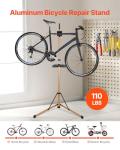 VEVOR Bike Repair Stand, Max. 110 lb Heavy-duty Bicycle Work Stand with 40.3-59.4 in Adjustable Height & Large Tool Tray, Foldable Ebike Maintenance Rack, Shop Home Mechanics for Mountain Road Bike