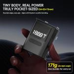 Roadvo Mini Pump 120PSI,Portable Electric Bike Pump with Digital Gauge,Tiny Air Pump with Presta and Schrader Valve Adapter, Bicycle Accessory for Road Bike,Mountain,City, E-Bike