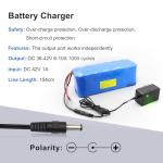 KBT 36V 8Ah Rechargeable Li-ion Battery with Charger, Charging Cable, Cable Connector, Build-in 10A BMS