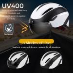 Shinmax Bike Helmet for Men Women, Bicycle Helmet with Detachable Magnetic Goggles for Adult Road Biking Mountain Cycling Helmet (BC-001)