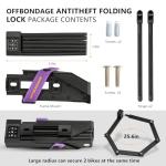 OFFBONDAGE Folding Bike Lock Combination with Mount Bracket Kit, 3-Digit Combo for Bicycles, Heavy Duty Anti-Theft, Anti-Cut Bicycle Lock for Electric Scooters