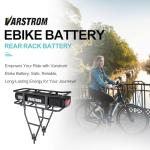 Varstrom 48V 17.5Ah Rear Rack Ebike Battery - Lithium Ion Bike Battery for 0-1200W Electric Bike Motor Kit, for BAFANG Voilamart AW Ebikeling Pexmor L-Fater E-Bike Conversion Kit - W/Charger & Rack