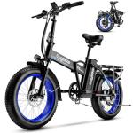 1000W Folding Electric Bike, 48V 20AH Large Removable Battery E Bike for Adults, 60 Miles Max Range, 20" Fat Tire EBike, Max 30Mph Adult Electric Bicycles for Commute, City Ride, Snow,Dark Black