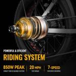 Heybike Mars Electric Bike Foldable 20" x 4.0 Fat Tire Electric Bicycle with 500W Motor(Peak 850W), 48V 12.5AH Removable Battery and Dual Shock Absorber for Adults