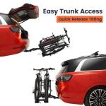 EBike Rack with Ramp for 2 Heavy Ebike, Fits 5'' Fat Tire Hitch Bike Rack, XXL Wheel Straps, Lockable, Foldable & Tiltable - Fits 2" Receivers on Cars, SUVs, Trucks, Trailers - No Installation Needed