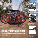 EBike Rack with Ramp for 2 Heavy Ebike, Fits 5'' Fat Tire Hitch Bike Rack, XXL Wheel Straps, Lockable, Foldable & Tiltable - Fits 2" Receivers on Cars, SUVs, Trucks, Trailers - No Installation Needed