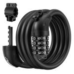 Sportneer Bike Cable Lock with 4-Digit Combination, TPU Anti-Freeze & Weatherproof 12mm Heavy Duty Steel Bike Lock, Bicycle Lock with Mounting Bracket for Bikes Scooters Strollers Outdoor Use - 4ft