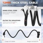 Sportneer Bike Cable Lock with 4-Digit Combination, TPU Anti-Freeze & Weatherproof 12mm Heavy Duty Steel Bike Lock, Bicycle Lock with Mounting Bracket for Bikes Scooters Strollers Outdoor Use - 4ft
