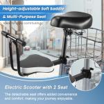 Caroma 819W Peak Electric Scooter with Seat, 22 Miles Max Range Electric Scooter for Adults&Teens, 20mph Top Speed Foldable Commuter Ebike, Adjustable E-Scooters with Basket