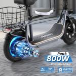 Caroma 819W Peak Electric Scooter with Seat, 22 Miles Max Range Electric Scooter for Adults&Teens, 20mph Top Speed Foldable Commuter Ebike, Adjustable E-Scooters with Basket