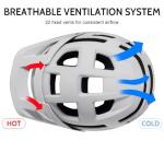 Mountain Bike Helmet for Adults & Youth, Adjustable Visor 22-Hole Air Cooling System Quick-Release Chin Rest Lightweight Comfortable Ergonomic Streamlined CPSC EN1078 Certified (23.2-24.0 in) White