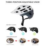 Mountain Bike Helmet for Adults & Youth, Adjustable Visor 22-Hole Air Cooling System Quick-Release Chin Rest Lightweight Comfortable Ergonomic Streamlined CPSC EN1078 Certified (23.2-24.0 in) White