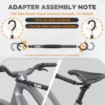 TANX CF-002A Bike Adapter Bar, Adjustable Bike Bar Adapter for Bike Rack, Mounting Non-Standard Frames on Step-Thru, Women’s & Folding E-Bikes, Heavy-Duty Design, Supports Up to 66lbs, Black