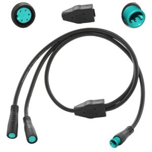 baluoqi 1T2 Y-Splitter Extension Wire with Julet Type 5pin Connector for Bike Headlight Cable in eBike Conversion Kits (5pin, 24" in Length)