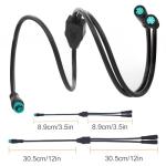 baluoqi 1T2 Y-Splitter Extension Wire with Julet Type 5pin Connector for Bike Headlight Cable in eBike Conversion Kits (5pin, 24" in Length)