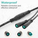 baluoqi 1T2 Y-Splitter Extension Wire with Julet Type 5pin Connector for Bike Headlight Cable in eBike Conversion Kits (5pin, 24" in Length)