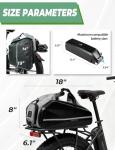 PETGILL Ebike Battery Bag,40L Hard Shell Waterproof Electric Bicycle Rear Rack Bag with Reflective Strips and Shoulder Straps，bike rack bags for ebikes，E-Bike Accessories.