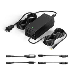 WUKUR 54.6V 2A Electric Scooter Charger 5 Connectors for 48V Lithium Batteries Compatible with Lectric XP 2.0/3.0, Ecotric City/Beach, Evercross H5/H7 Ebike