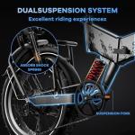 Folding Electric Bike for Adults with Peak 1500W Motor, 52V 20Ah Removable Battery Ebike,Max 70Miles & 30MPH,20"x4.0 Fat Tire Commuting Electric Mountain Bike,7-Speed, Dual Suspension Bicycle