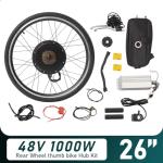 Electric Bike Conversion Kit, 48V 1000W 26" E-Bike Hub Motor Wheel Kit Rear Wheel Powerful Motor with Thumb Throttle and Pedal Assistant Sensor, E-Bike Hub Motor Conversion Kit for 26 Inch Bike