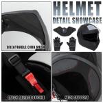 Motorcycle Helmet for Adults (Men Women) - DOT Approved Full Face with Flip Up Dual Visor, Compatible with Street Scooter ATV E-Bike X-Large