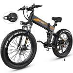 Wooken 26" x4.0 Fat Tire Electric Bike, Folding Electirc Bike for Mountain Commuter, Peak 1000W Motor 21.6 MPH, Ebikes for Adults with 48V/10.4Ah Removable Battery, Suspension Fork, 21 Speed Ebike