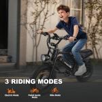 AVDLBIKE Electric Bike, 16'' Fat Tire E-Bike for Teens/Adults, 500W ebike with 36V/12.8Ah Removable Battery, Up to 22MPH, 45 Mile Range, Electric Dirt/Mountain Bike