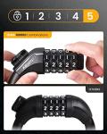 5-Dial Resettable Bicycle Lock - 4FT/1.2M Anti-Cut Cable Lock with Combination Code | Lightweight Security Chain for Mountain Bikes, E-Bikes, Scooters