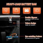 E-Bike Battery Safe Bag Fireproof Explosionproof, Large Document Lipo Waterproof Storage Firesafe Bag for Lithium Battery Cash, Valuables with Silicone Coating & Zipper Closure - 19.29*4.33*7.09"